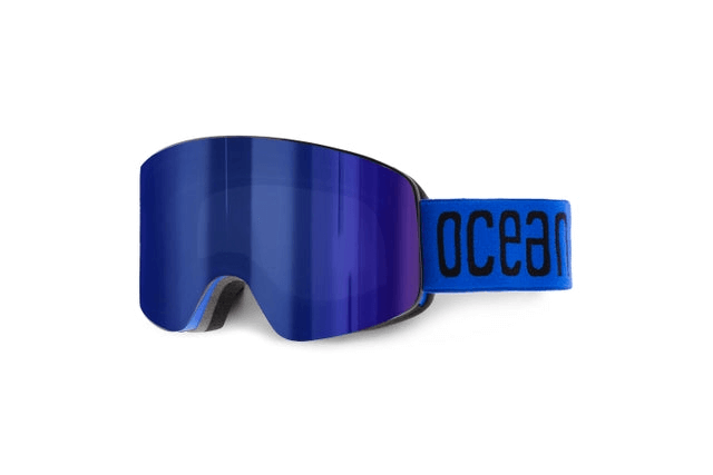 Full view of blue acetate sunglasses from OCEAN GLASSES, ideal for outdoor sports and adventures.