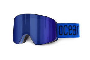 OCEAN GLASSES blue warp frame sunglasses with wide lens, perfect for outdoor sports and adventures.