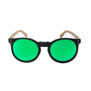 OCEAN GLASSES LIZARD WOOD 55412.1 - Unisex Round Full-rimmed Sunglasses