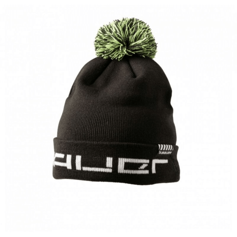 Bauer New Era Branded Knit Pom Jr Winter Hat for Kids - Cozy & Stylish Black Beanie