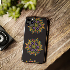 Funda para teléfono con diseño de mandala dorado