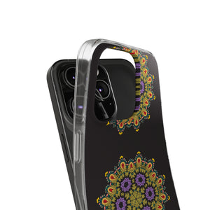 Funda para teléfono con diseño de mandala dorado