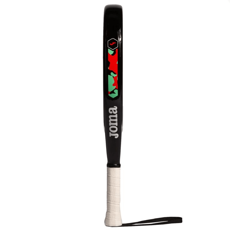 Joma Challenge Padel Racquet 400824-168 side view, black design, ideal for outdoor sports and padel adventure.