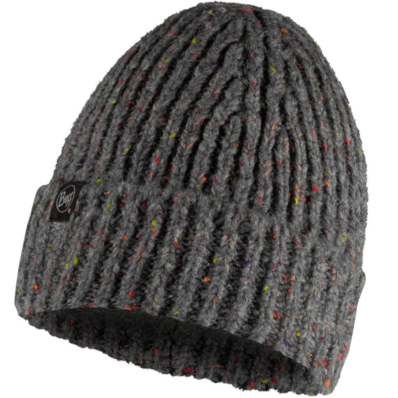 Buff Kim Knitted Fleece Hat Beanie - Warm & Stylish Winter Headwear for Outdoor Activities, Gray