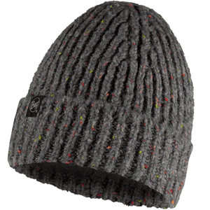 Buff Kim Knitted Fleece Hat Beanie in gray, perfect for outdoor adventures and cold weather wear.