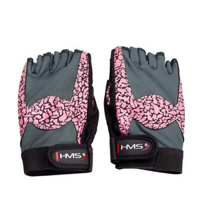 Guantes de gimnasio rosa/gris para mujer - HMS RST03 | Transpirable, protector, cómodo: ideal para entrenamiento físico y de fuerza