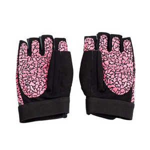 Guantes de gimnasio rosa/gris para mujer - HMS RST03 | Transpirable, protector, cómodo: ideal para entrenamiento físico y de fuerza