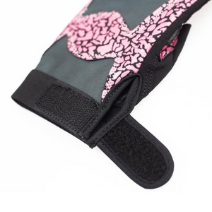 Guantes de gimnasio rosa/gris para mujer - HMS RST03 | Transpirable, protector, cómodo: ideal para entrenamiento físico y de fuerza