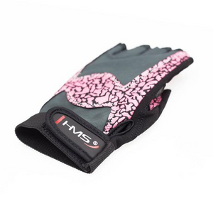 Guantes de gimnasio rosa/gris para mujer - HMS RST03 | Transpirable, protector, cómodo: ideal para entrenamiento físico y de fuerza