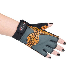 High-Performance Gym Gloves for Women - Orange/Gray | HMS RST03 - Sizes S, M, L - Breathable, Durable & Versatile