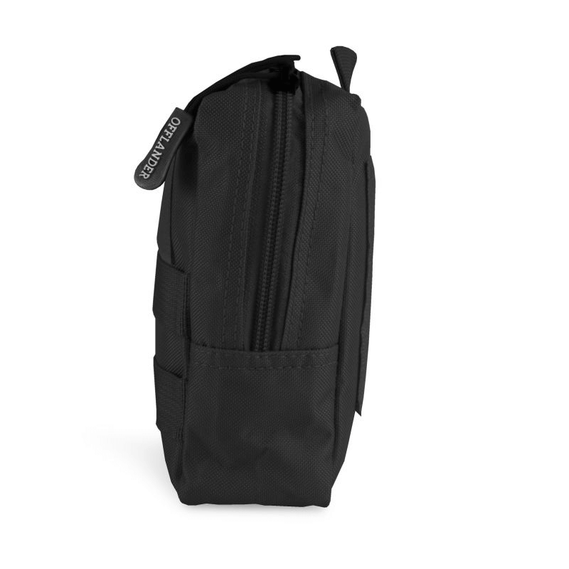 Offlander Molle Tactical Pouch in black, durable nylon design for outdoor adventures and secure travel storage.