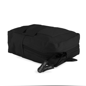 Offlander Molle Tactical Pouch in black, durable nylon utility bag for outdoor adventures and travel.