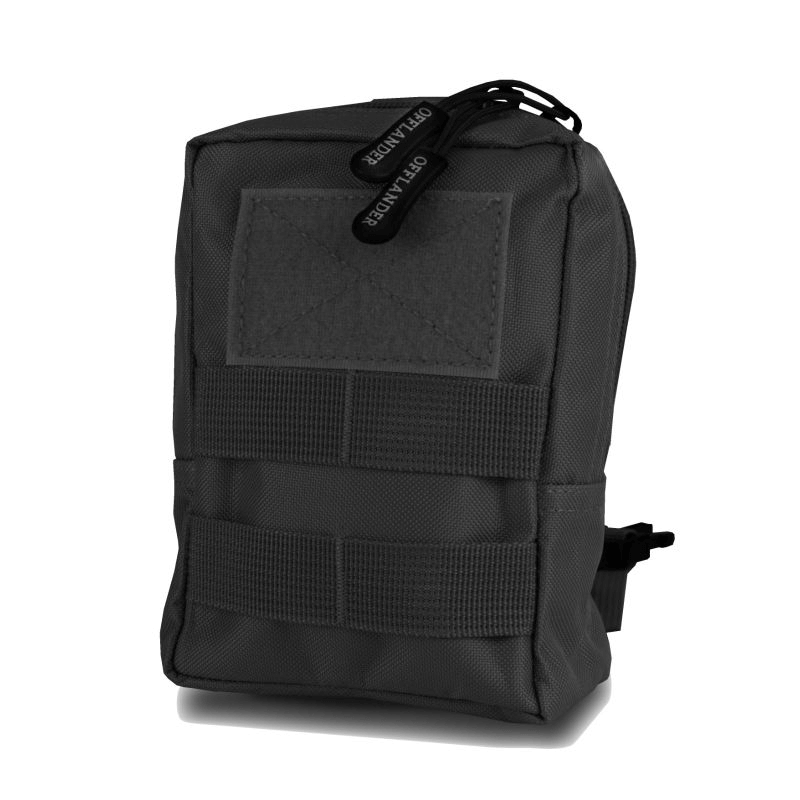 Offlander Molle Tactical Pouch in black, durable nylon utility bag for outdoor sports and adventures.