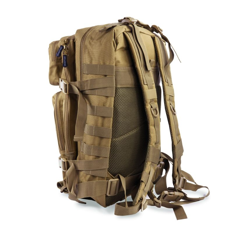 Offlander Survival 43L Hiking Backpack - Durable Khaki Nylon, Lightweight & Spacious - Revlando -  