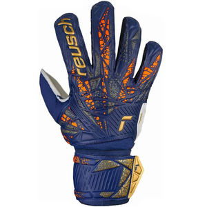 Reusch Attrakt Solid Jr Goalkeeper Gloves - Navy Blue | Junior Size | Superior Protection & Grip