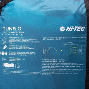 Hi-Tec Tunelo 5-Person Camping Tent - Spacious, Durable, Easy Setup