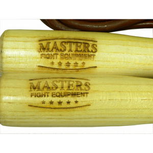 Cuerda para saltar Masters Leather - Mangos de madera de primera calidad, rodamientos de metal lisos, 270 cm de longitud