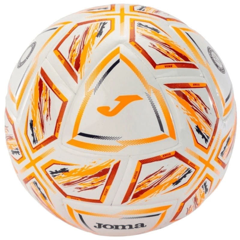 Joma Halley II Football - High-Quality, Durable Ball for Grass Surfaces in Vibrant White and Orange