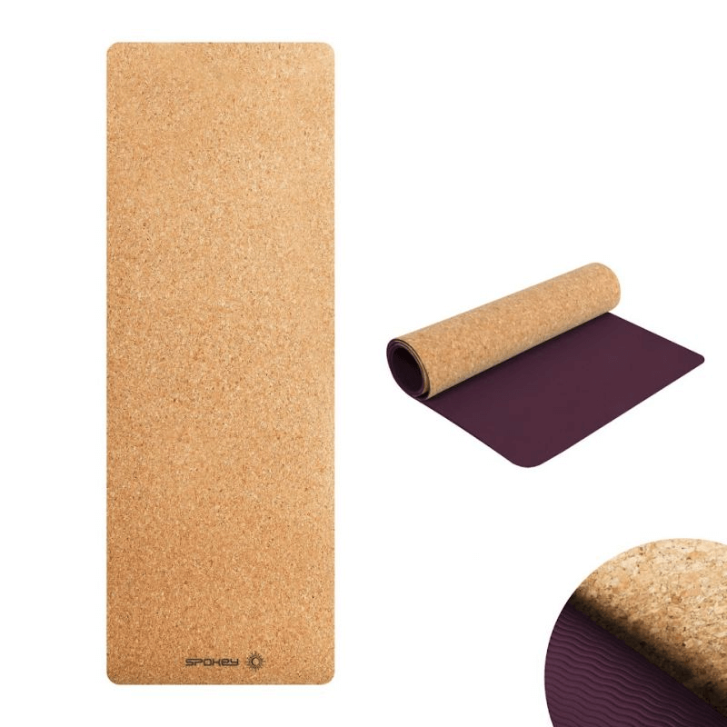 Spokey Savasana Cork Yoga Mat - Natural, Anti-Slip, Eco-Friendly, and Easy to Clean (183 x 61 x 0.4 cm)