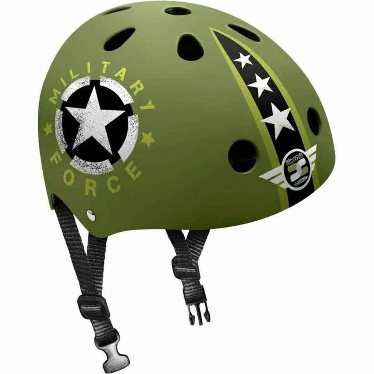 Black Helmet Stamp Military Star for outdoor sports, adjustable size 53-57cm, ideal for camping and adventures at revlando.com
