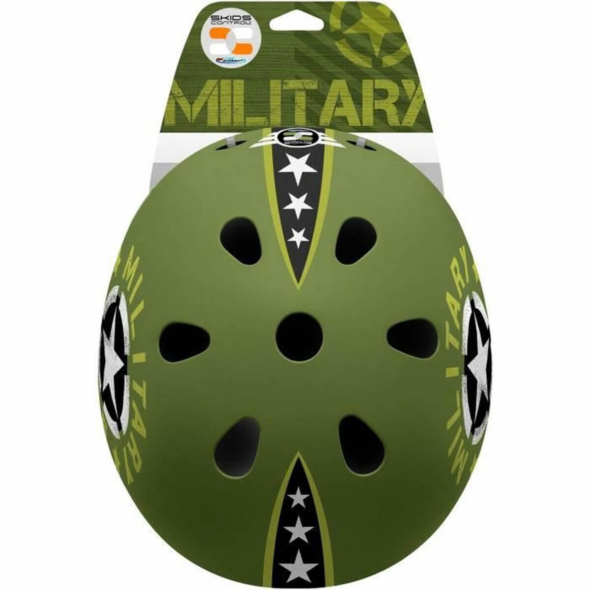 Black Helmet Stamp Military Star for outdoor sports, adjustable size 53-57cm, ideal for camping and adventures at revlando.com