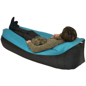 Sofá inflable Enero Lazy Bag: máxima relajación al aire libre, fácil instalación, material duradero, azul-negro