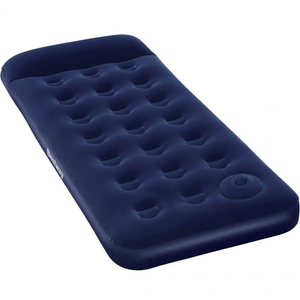 Bestway Single Velor Mattress with Built-in Pump and Pillow, 185x76x28cm - Comfortable Inflatable Air Bed for Camping & Guests