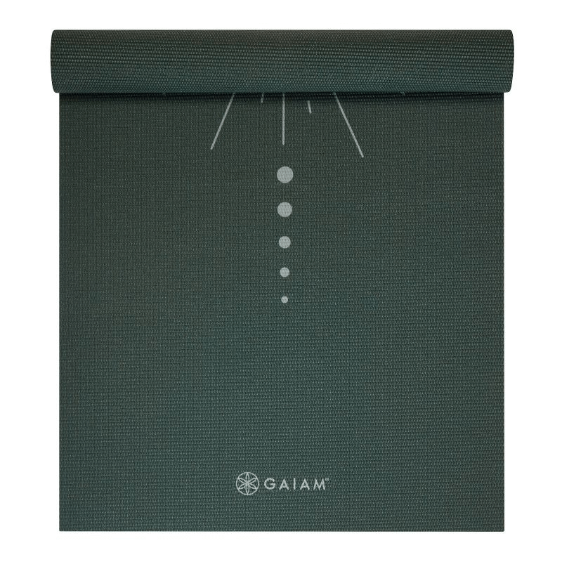 Gaiam Marrakesh 5MM Yoga Mat - Durable, Non-Slip, Eco-Friendly, Extra Cushioning, Dark Green