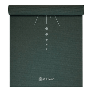 Gaiam Marrakesh 5MM Yoga Mat - Durable, Non-Slip, Eco-Friendly, Extra Cushioning, Dark Green