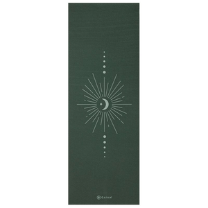 Gaiam Marrakesh 5MM Yoga Mat - Durable, Non-Slip, Eco-Friendly, Extra Cushioning, Dark Green