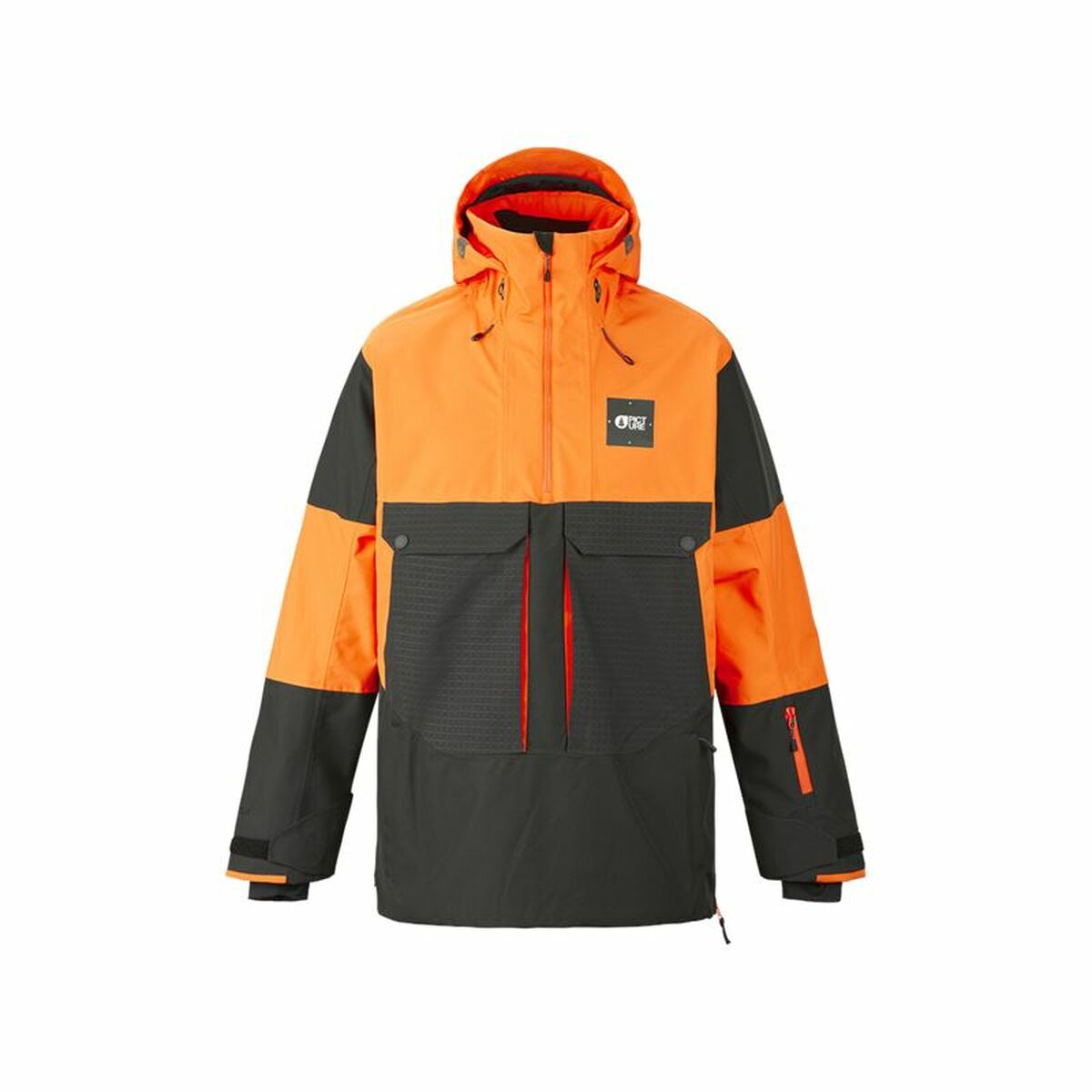 Men's orange and gray outdoor ski jacket from Picture Anton, perfect for adventures and camping. Available at revlando.com.