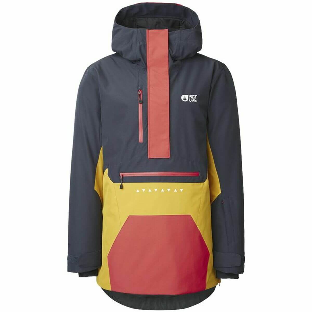 Navy blue and red ski jacket for ladies, perfect for outdoor adventures from revlando.com.