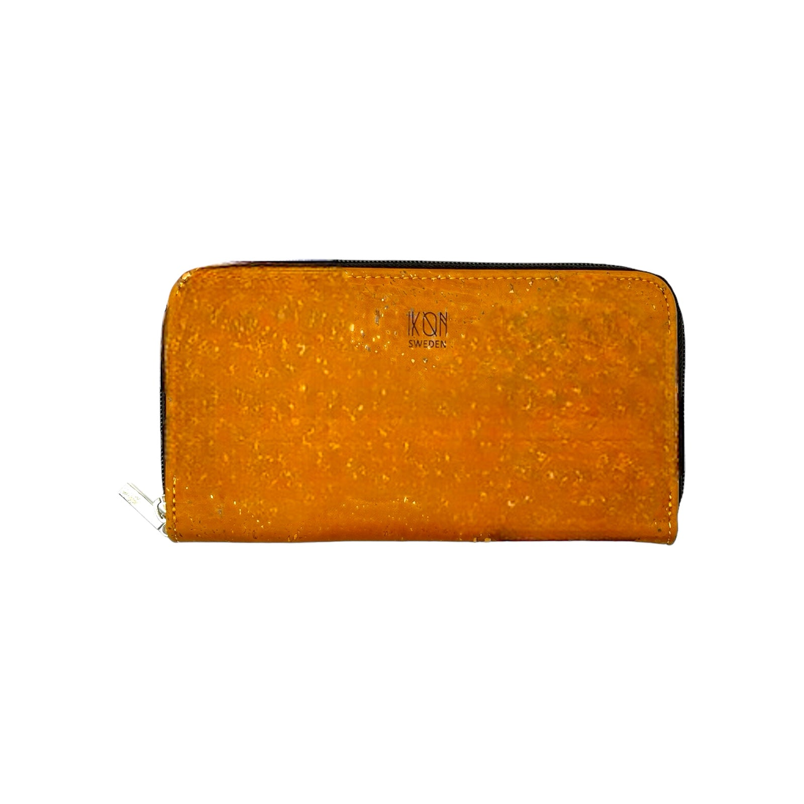 Eco-Friendly Cork Leather Vegan Zip Wallet - Stylish Rosy Brown Women's Accessory