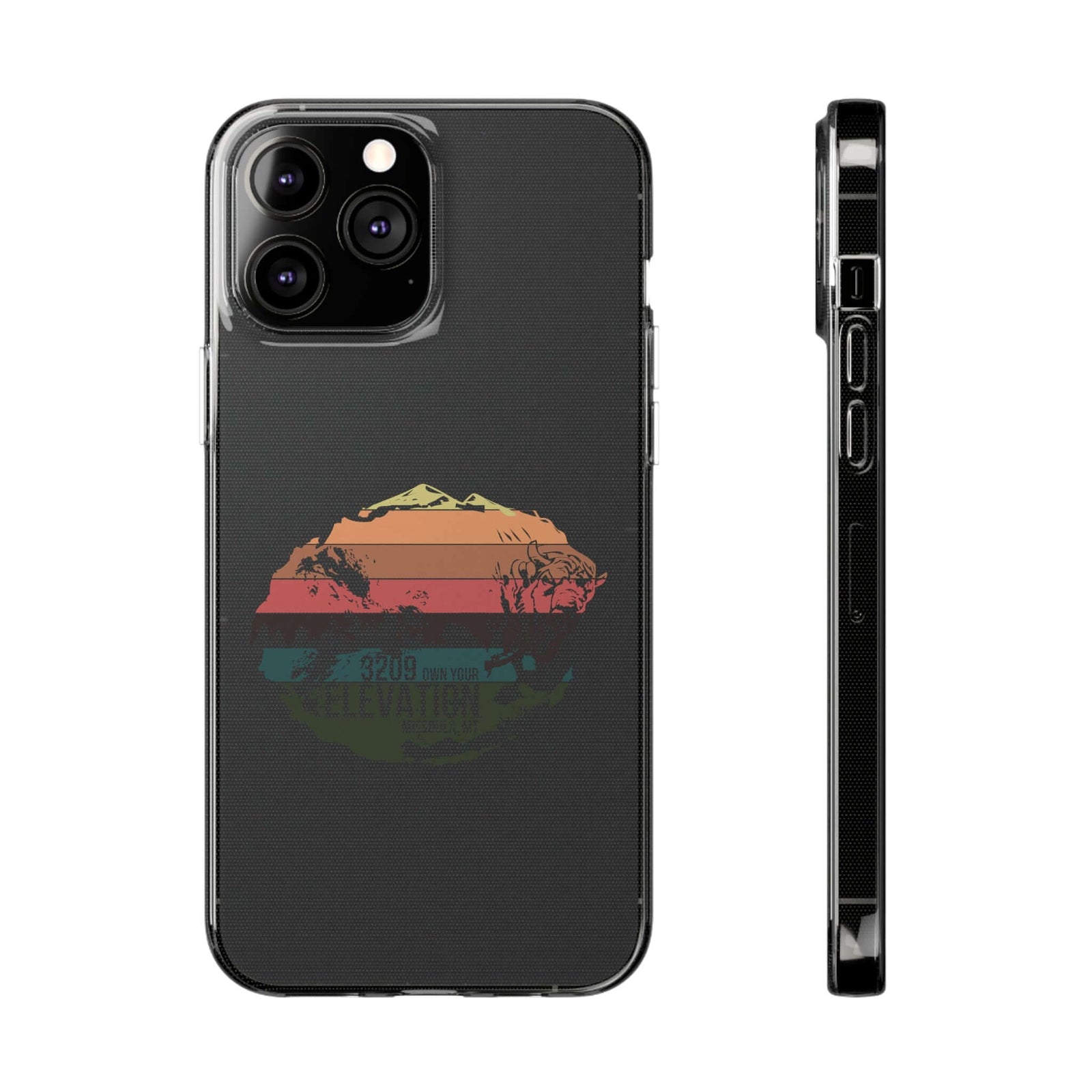 Phone Case Elevation design featuring mountains and bear, ideal for outdoor adventures and camping, available at revlando.com.
