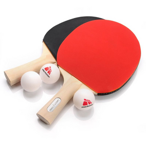 METEOR 15029 Set de Tenis de Mesa - 2 Raquetas Premium + 3 Pelotas ABS con Funda Protectora | Juego de ping pong de alto rendimiento