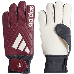 Adidas Copa Club IQ4017 goalkeeper gloves in burgundy, designed for outdoor sports and training, offering premium grip and comfort.