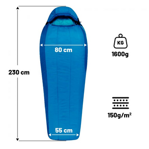 Saco de dormir 4F 4FWSS24ASLBU006-22S - Saco de dormir tipo momia cómodo y de alta calidad