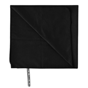 Quick-drying black microfiber towel, ultra-absorbent and lightweight, perfect for gym, travel, and outdoor adventures.