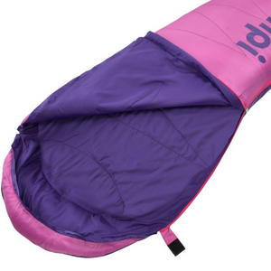 Saco de dormir Meteor Mimpi Jr 16941 - Rosa y Morado | Durable, aislado y cómodo