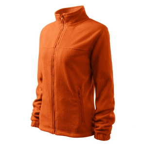 Rimeck Women's Anti-Pilling Fleece Jacket - Full-Length Zipper, Adjustable Hem, Elastic Sleeves - Orange