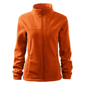 Rimeck Women's Anti-Pilling Fleece Jacket - Full-Length Zipper, Adjustable Hem, Elastic Sleeves - Orange