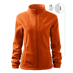 Rimeck Women's Anti-Pilling Fleece Jacket - Full-Length Zipper, Adjustable Hem, Elastic Sleeves - Orange