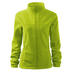 Rimeck Chaqueta polar ajustada para mujer, color verde, antibolitas, cremallera completa, dobladillo ajustable