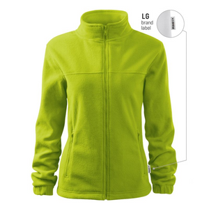 Rimeck Chaqueta polar ajustada para mujer, color verde, antibolitas, cremallera completa, dobladillo ajustable