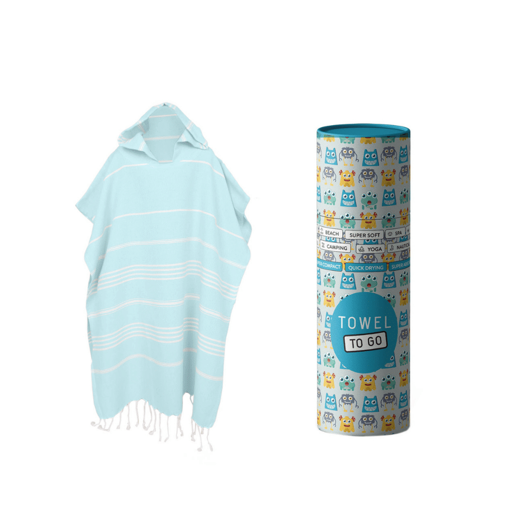 Ipanema Kids Poncho Towel with Gift Box, Mint - Cozy and Colorful Bathing Companion