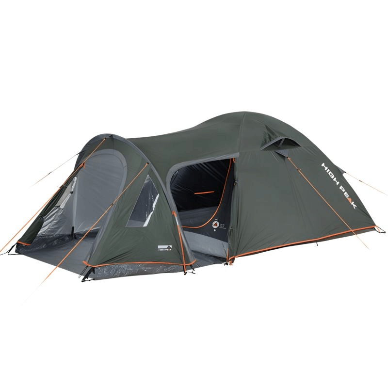 High Peak Kira 3.1 tent for outdoor adventures, featuring waterproof design and spacious layout for three people.