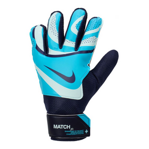 Guantes de portero Nike Match Jr FJ4864-420 para jóvenes: agarre superior y comodidad en todo tipo de clima