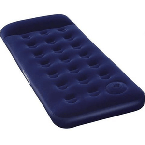 Bestway Pavillo Velway Single Airbed with Built-in Pump & Pillow, Velor Surface, 188x99x28 cm - Blue