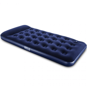 Bestway Pavillo Velway Single Airbed with Built-in Pump & Pillow, Velor Surface, 188x99x28 cm - Blue