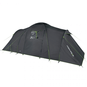 High Peak Como 4.0 family tent in gray-green, designed for outdoor adventures and maximum water resistance.